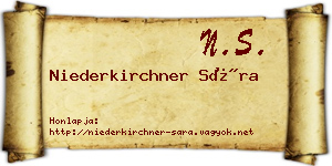Niederkirchner Sára névjegykártya