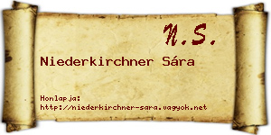 Niederkirchner Sára névjegykártya