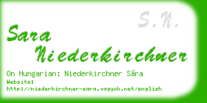 sara niederkirchner business card