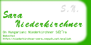 sara niederkirchner business card